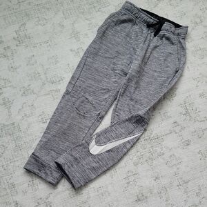 Nike Kids Gray Joggers with White Swoosh